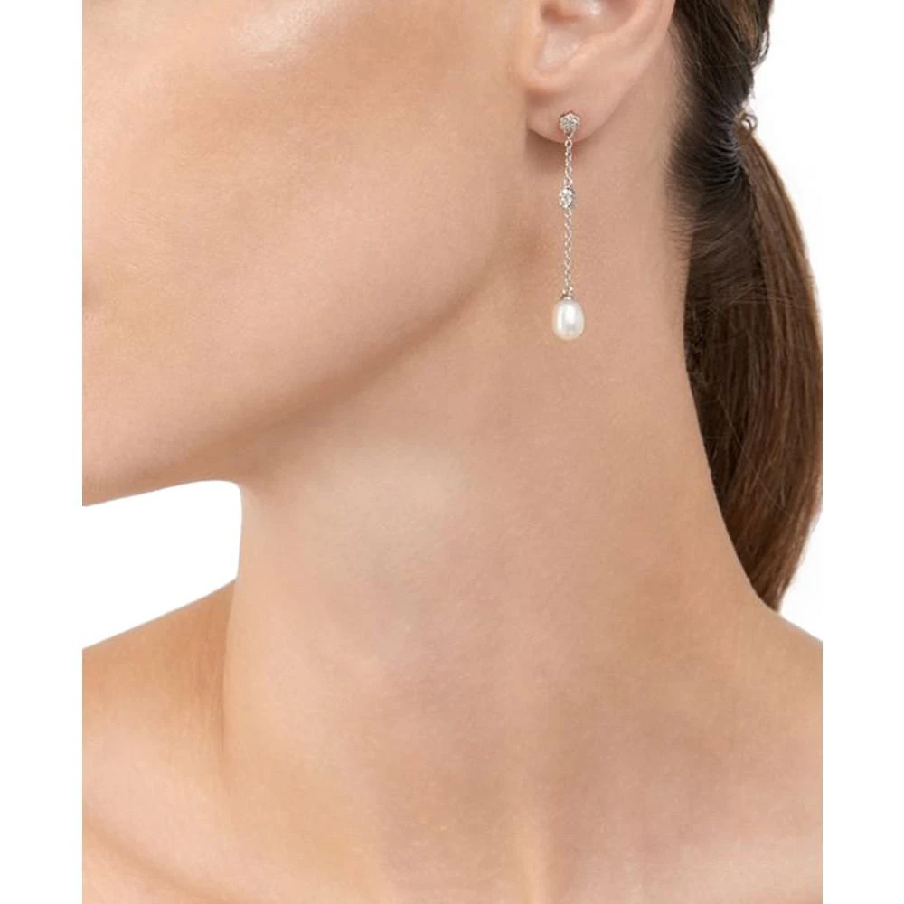 商品ADORNIA|Silver-Tone Freshwater Pearl (7mm) Drop Earrings,价格¥220,第3张图片详细描述