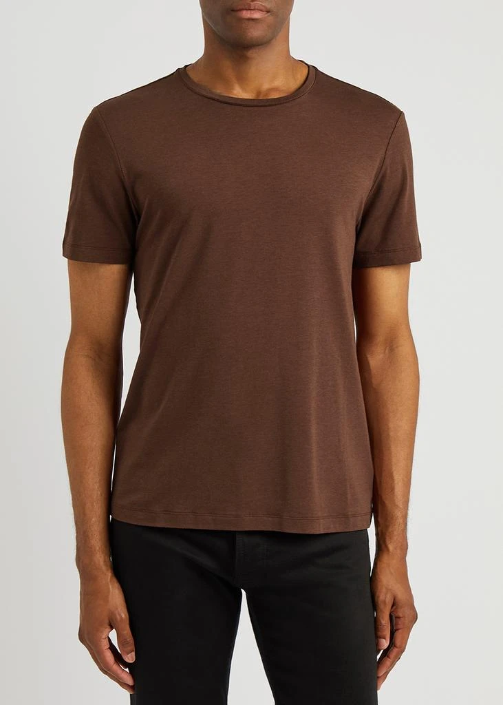 商品Paige|Cash burgundy stretch-jersey T-shirt,价格¥472,第2张图片详细描述