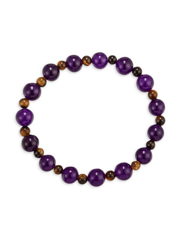 商品Eye Candy LA|Jackson Lapis & Tiger Eye Beaded Stretch Bracelet,价格¥152,第1张图片