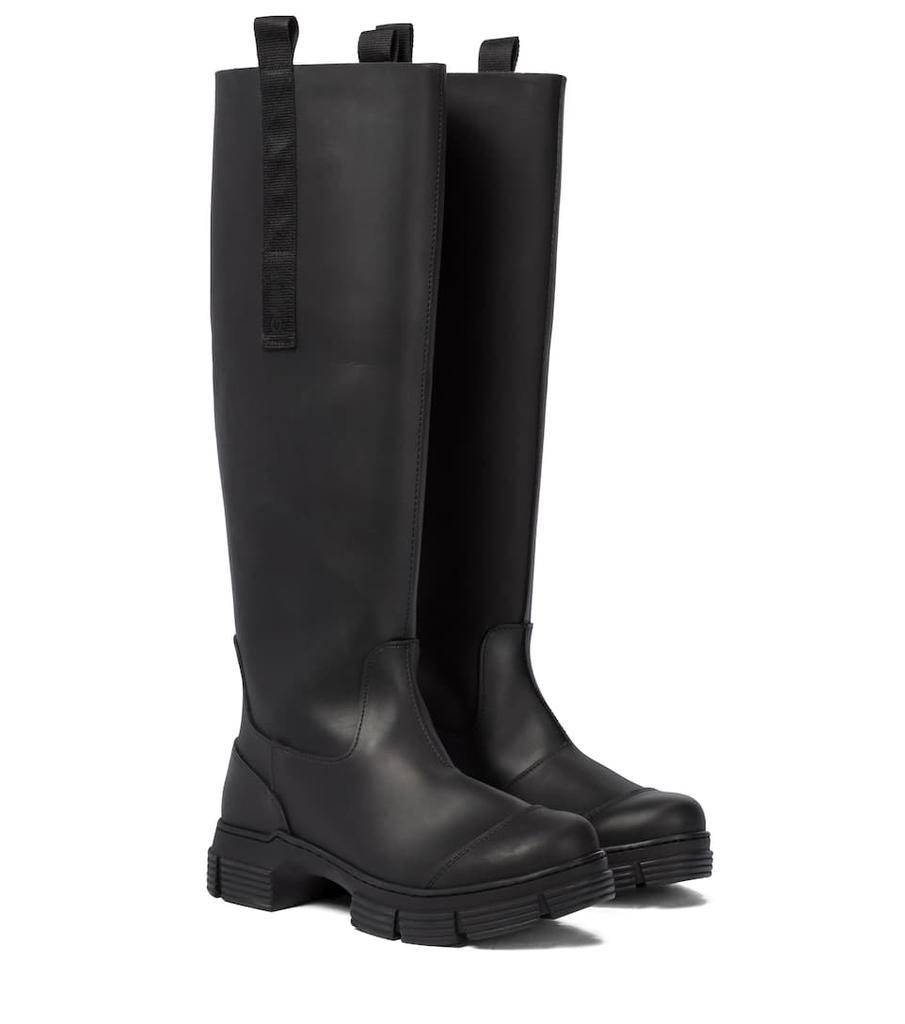 商品Ganni|Rubber knee-high boots,价格¥1898,第1张图片