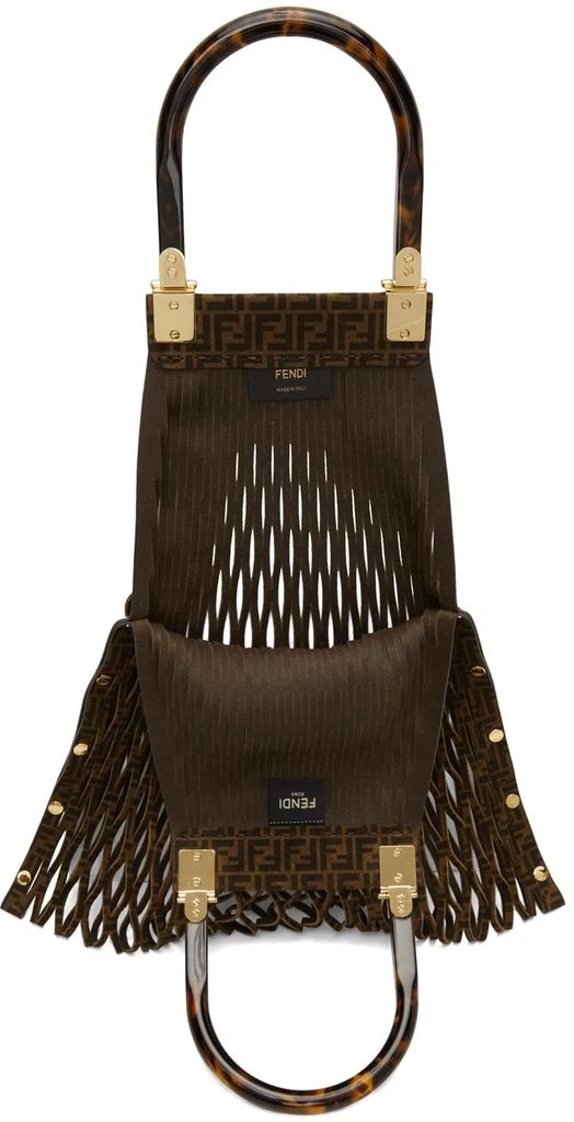 商品Fendi|Brown Suede Mesh 'FF' Bag,价格¥18020,第5张图片详细描述