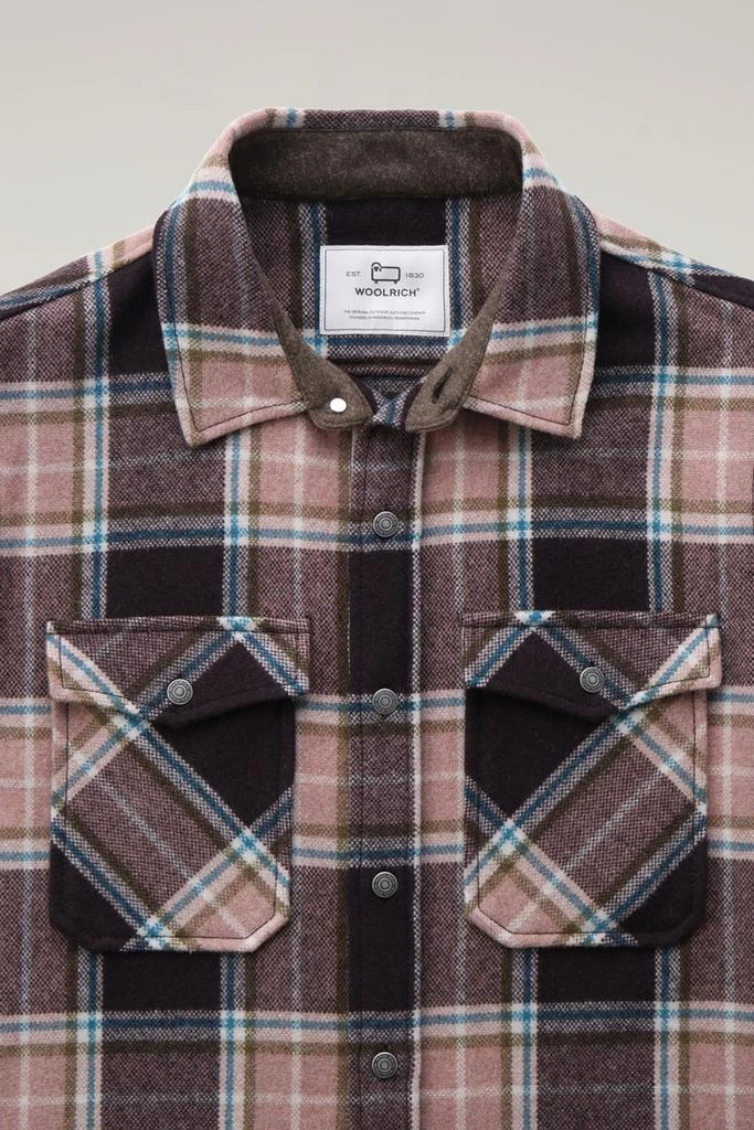 商品Woolrich|Alaskan Check Overshirt in Recycled Italian Wool Blend - Men - Beige,价格¥1588,第2张图片详细描述