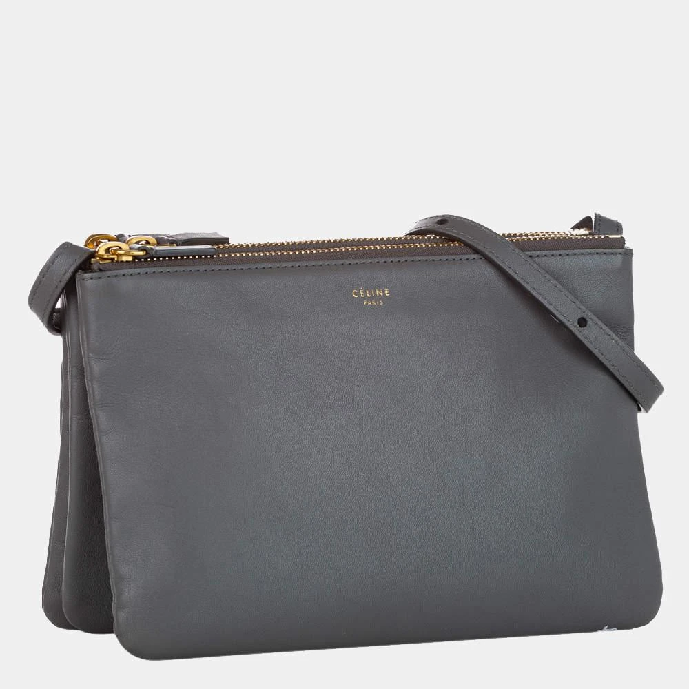 商品[二手商品] Celine|Celine Grey Trio Leather Crossbody Bag,价格¥7467,第2张图片详细描述