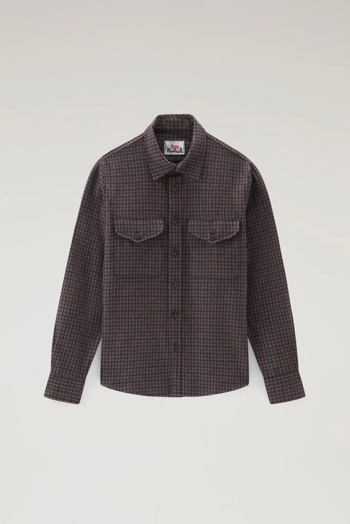 商品Woolrich|Wool Blend Oxbow Flannel Overshirt - Made in USA - Men - Brown,价格¥1554,第1张图片