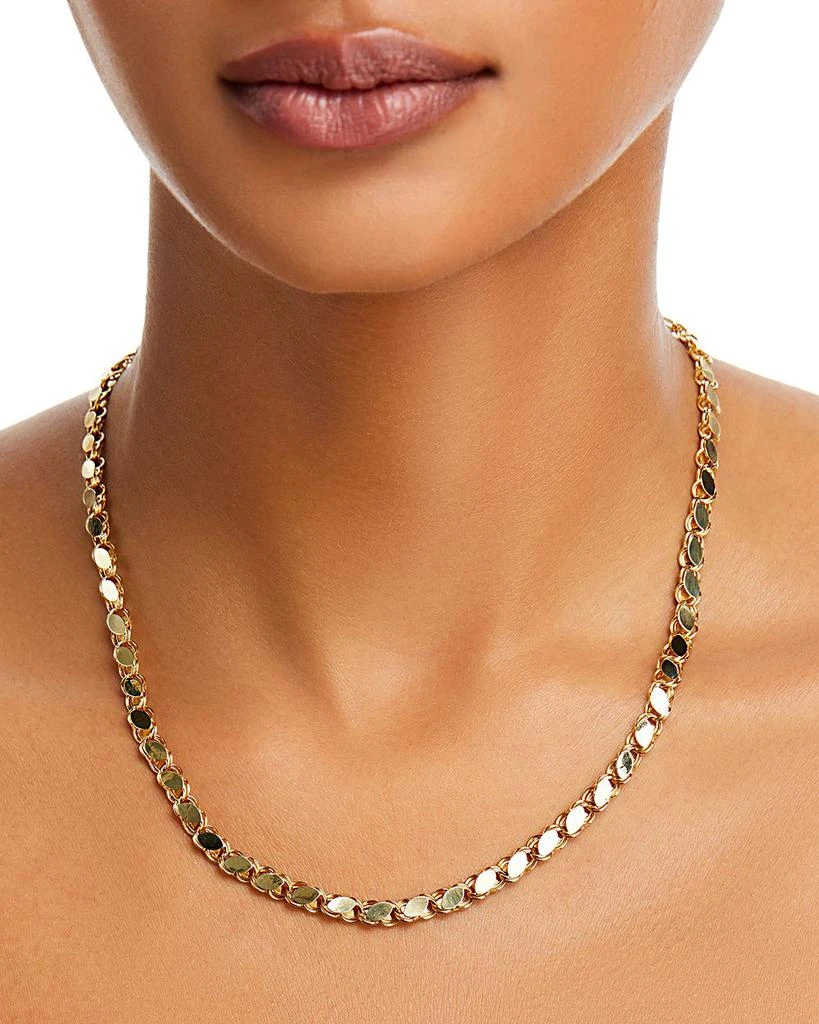 14K Yellow Gold High-Polished Wide Link Collar Necklace, 18" 商品