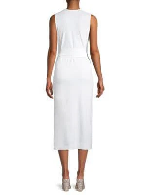 商品Vince|Belted Pima Cotton Midi Dress,价格¥394,第2张图片详细描述