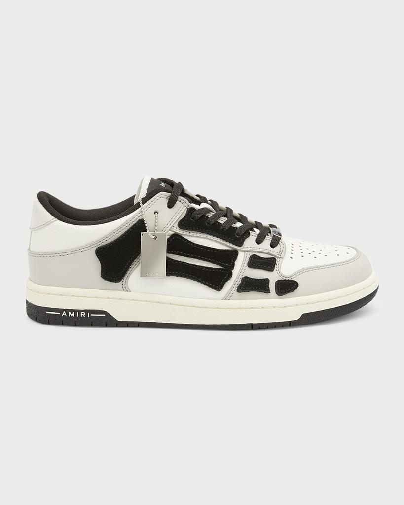 Men's Skeleton Appliqué Leather Low-Top Sneakers商品第1张图片规格展示