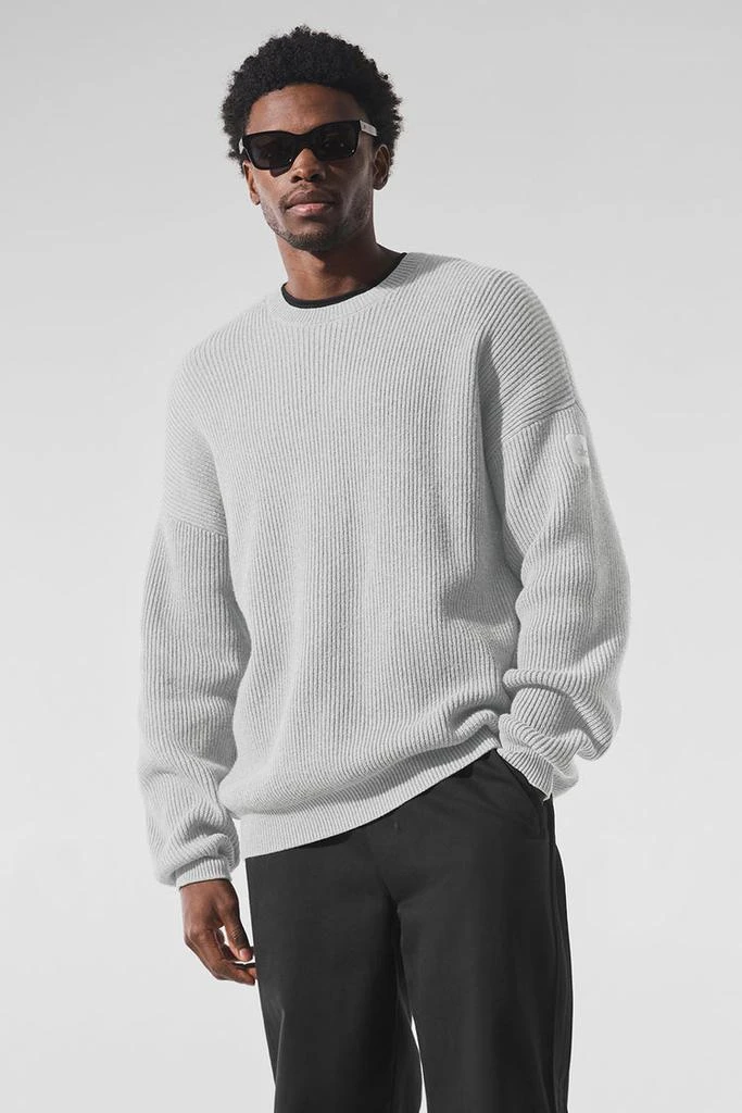 商品Alo|Domain Rib Knit Crew Sweater - Bluestone,价格¥1431,第1张图片