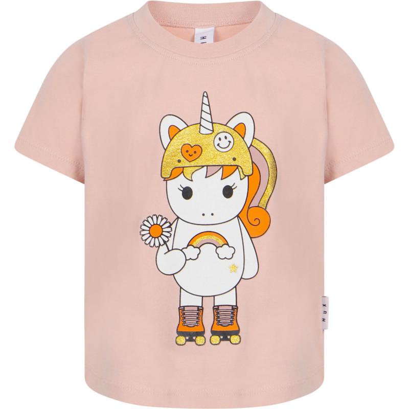 Furry friends print t shirts set in peach aqua green and white商品第2张图片规格展示