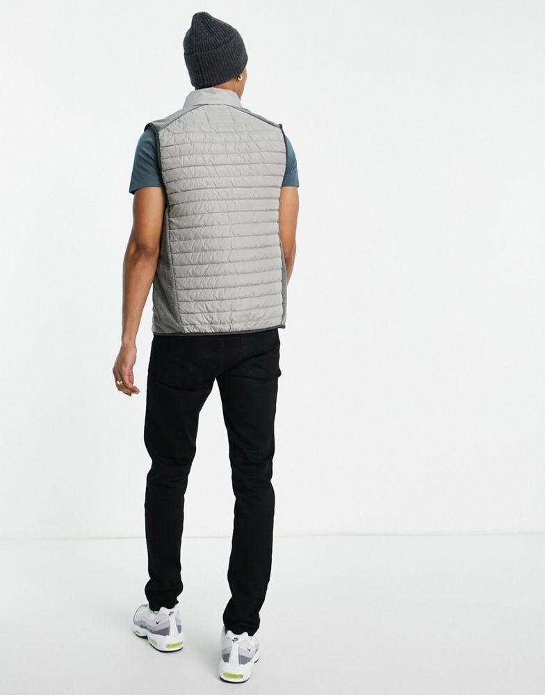 商品Jack & Jones|Jack & Jones Essentials puffer gilet in grey,价格¥284,第5张图片详细描述