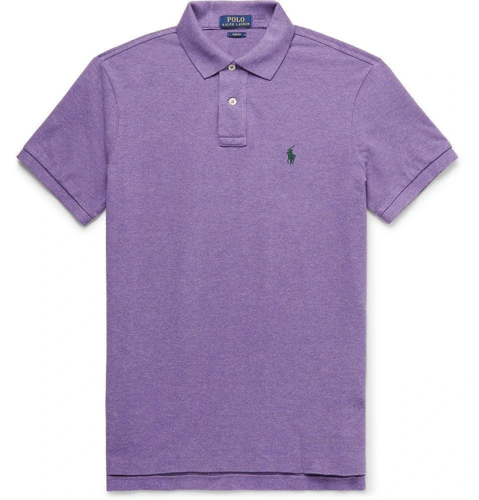 商品Ralph Lauren|Ralph Lauren Men's Short Sleeved 'POLO' Shirt - Purple,价格¥575,第1张图片