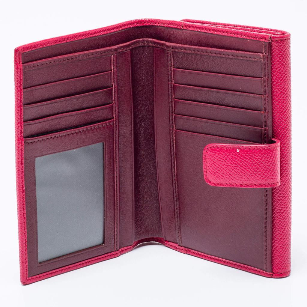 商品[二手商品] BVLGARI|Bvlgari Fuchsia Leather Bvlgari Trifold Wallet,价格¥2215,第4张图片详细描述