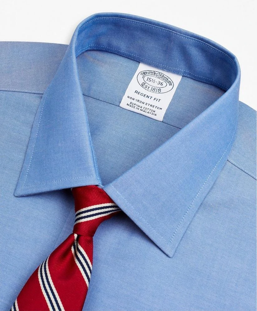商品Brooks Brothers|Stretch Regent Regular-Fit  Dress Shirt, Non-Iron Pinpoint Ainsley Collar French Cuff Pinpoint,价格¥873,第2张图片详细描述