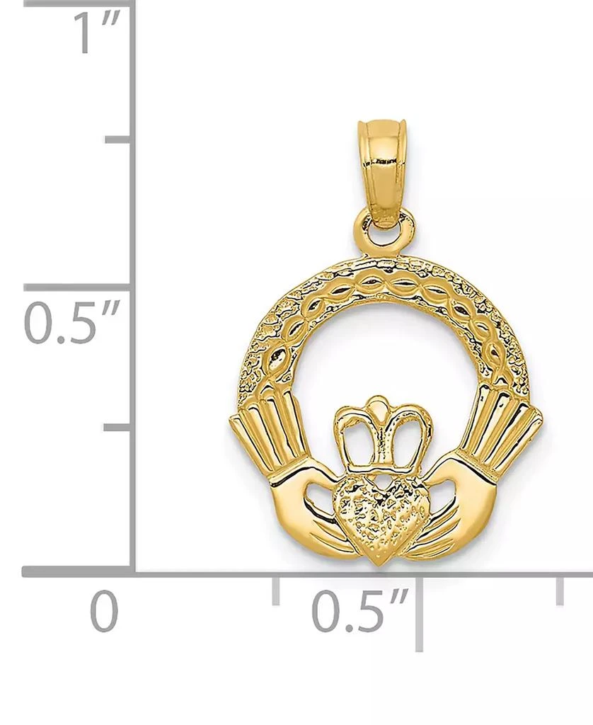 商品Macy's|Claddagh Charm Pendant in 14K Yellow Gold,价格¥1251,第3张图片详细描述