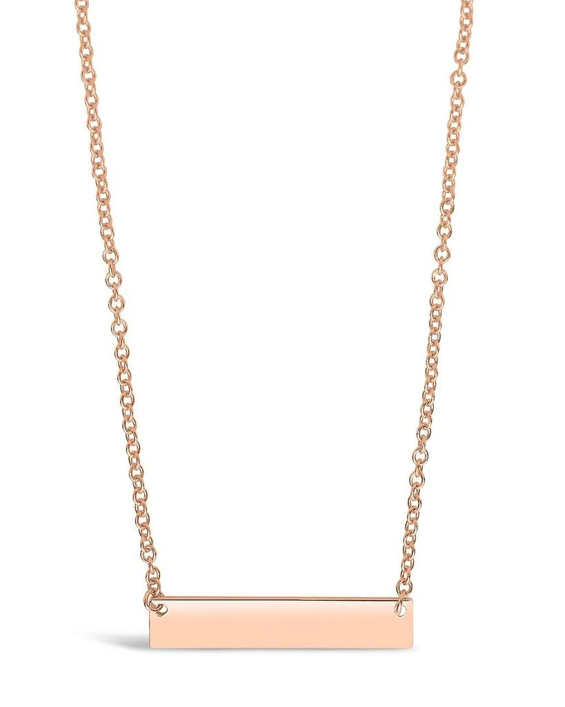 商品Sterling Forever|Sterling Silver Mini Bar Necklace-Gold,价格¥284,第1张图片