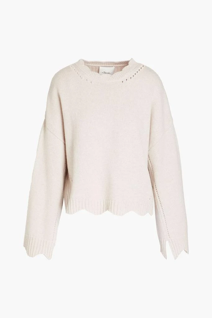 商品3.1 Phillip Lim|Pointelle-trimmed wool and cashmere-blend sweater,价格¥961,第1张图片