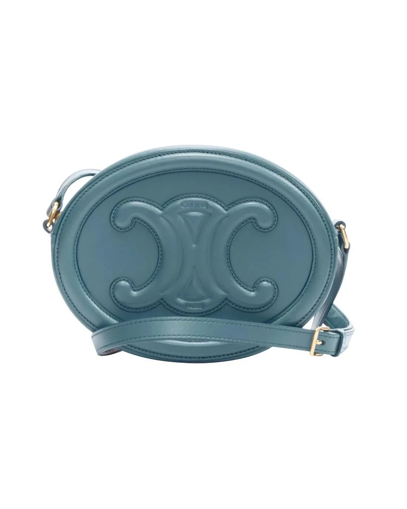商品Celine|new CELINE 2023 Oval Purse blue leather Triomphe logo crossbody bag,价格¥21853,第1张图片