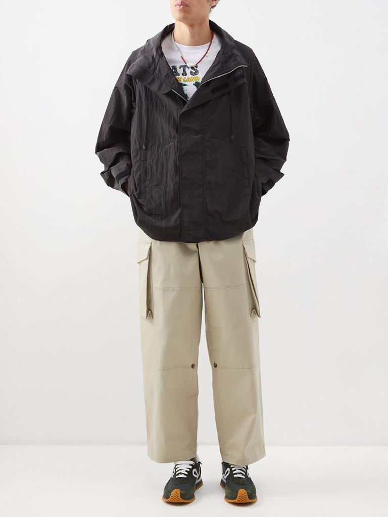 Crinkled-nylon hooded parka jacket商品第2张图片规格展示