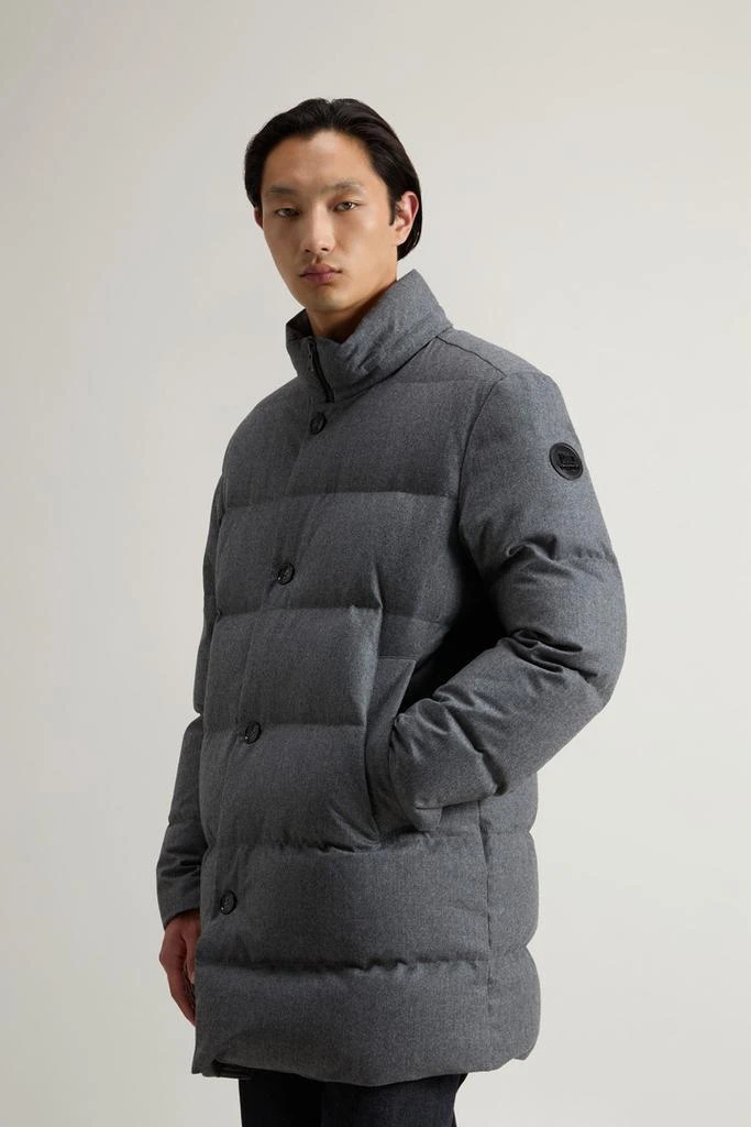商品Woolrich|Luxe Long Parka in Vitale Barberis Canonico Wool - Men - Gray,价格¥9090,第4张图片详细描述