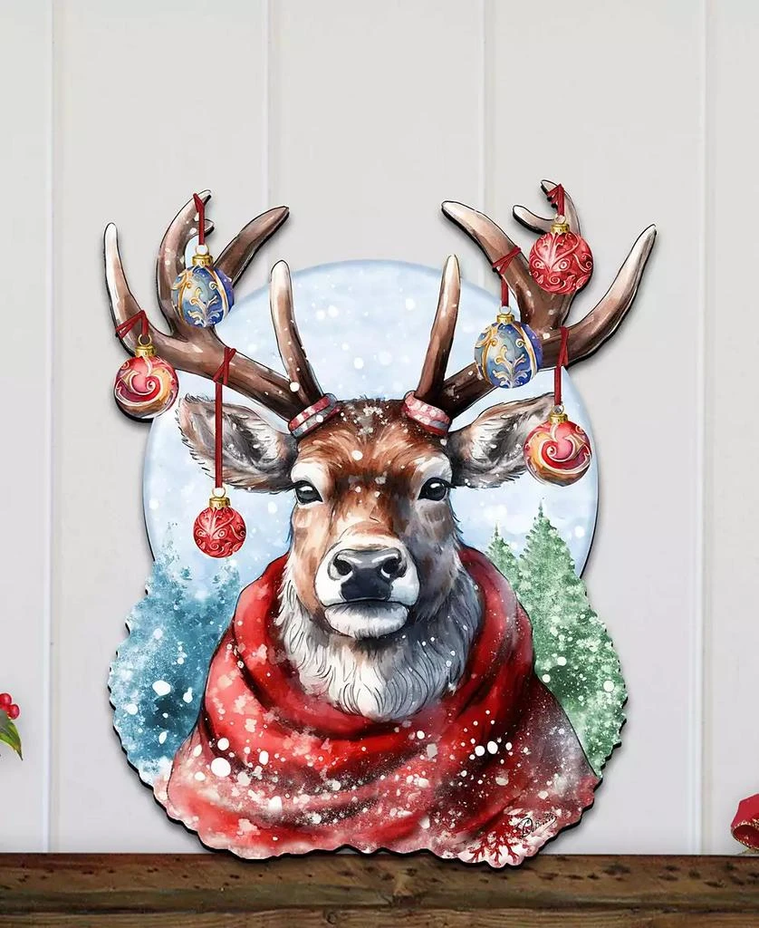 商品Designocracy|Christmas Mood Christmas Door Decor Wooden Wall Decor G. DeBrekht,价格¥1099,第4张图片详细描述