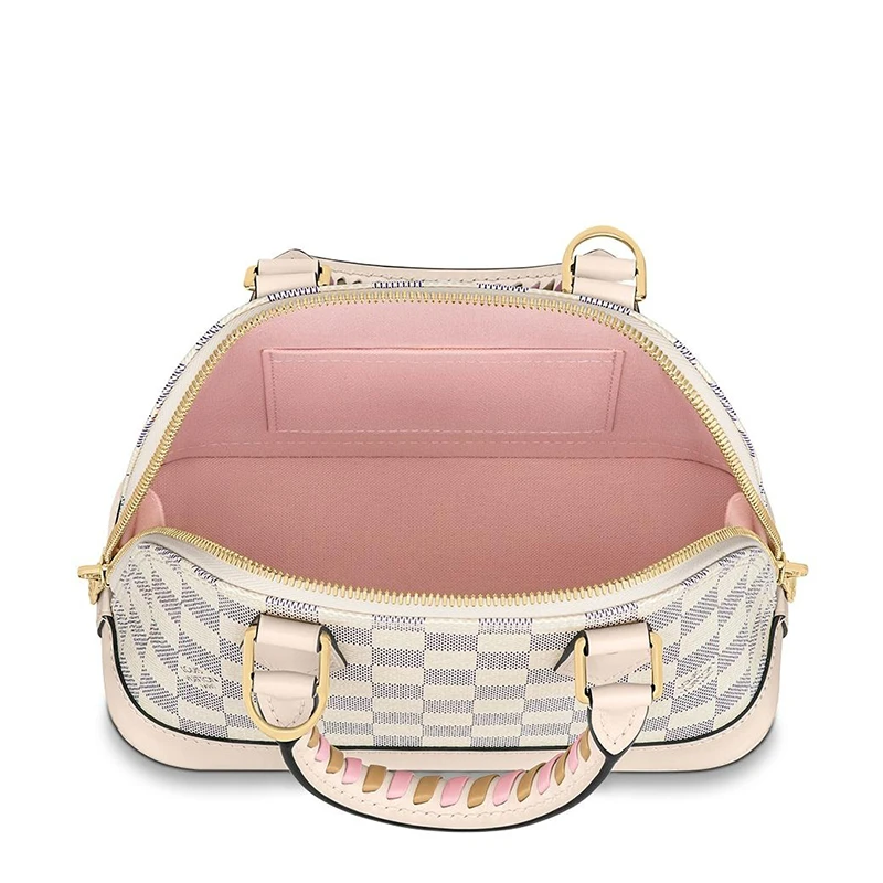 预售10天 Louis Vuitton/路易威登 22春夏新款ALMA BB系列 女士蓝白棋盘格帆布饰多色编织效果皮革提手金扣配可拆卸肩带单肩斜跨手提包N45294 商品