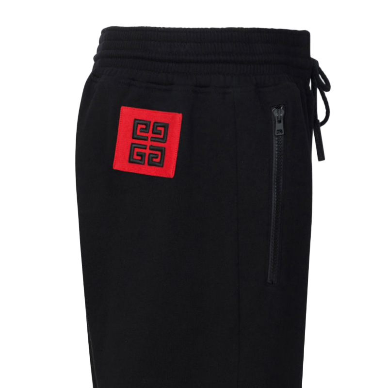 Givenchy 纪梵希 男士黑色拼多色棉质休闲裤 BM503V3003-001商品第2张图片规格展示