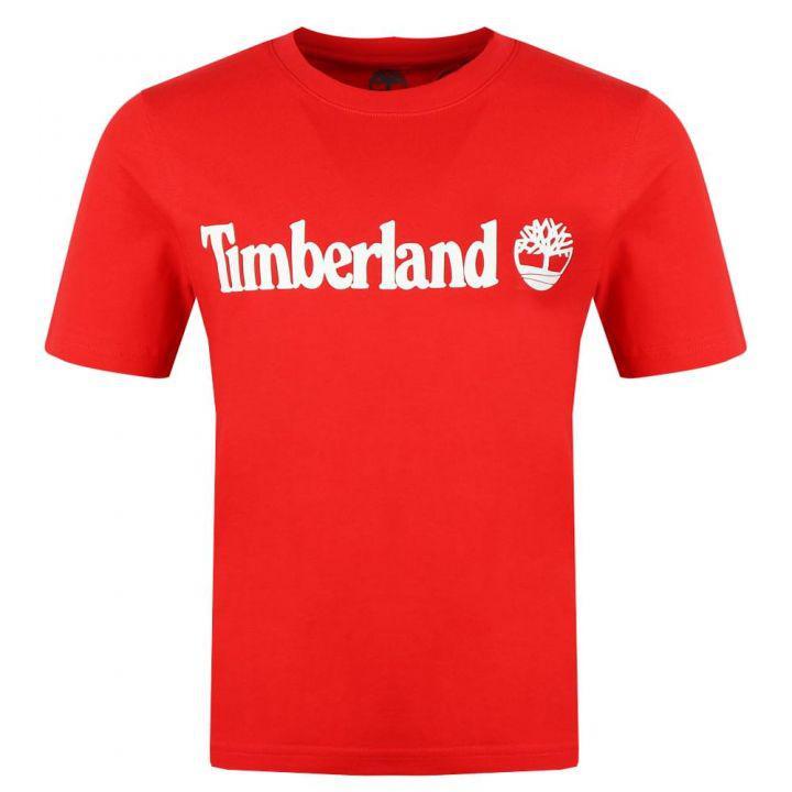 商品Timberland|Red Organic Cotton Logo T Shirt,价格¥161-¥241,第1张图片