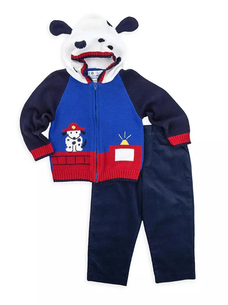 商品Florence Eiseman|Little Boy's Dalmation Intarsia Hoodie & Pants Set,价格¥427,第1张图片