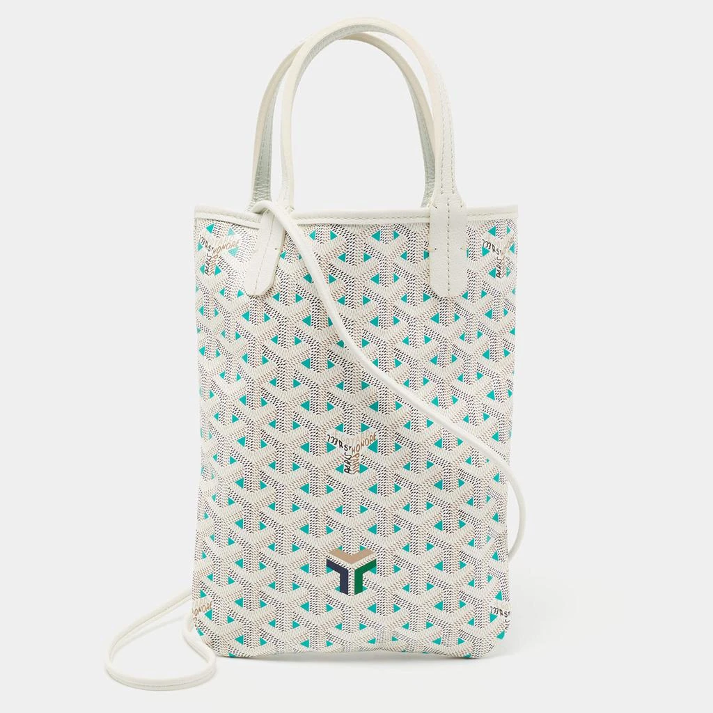 商品Goyard|Goyard White/Opaline Goyardine Coated Canvas and Leather Poitiers Claire-Voie Tote,价格¥25548,第1张图片