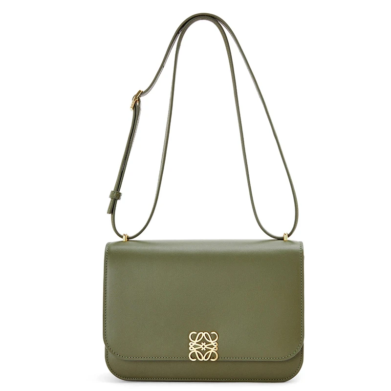 LOEWE/罗意威 21秋冬款 Goya系列 女士鳄梨绿真丝小牛皮金属徽标磁扣单肩斜挎包A896N01X03-3949 商品