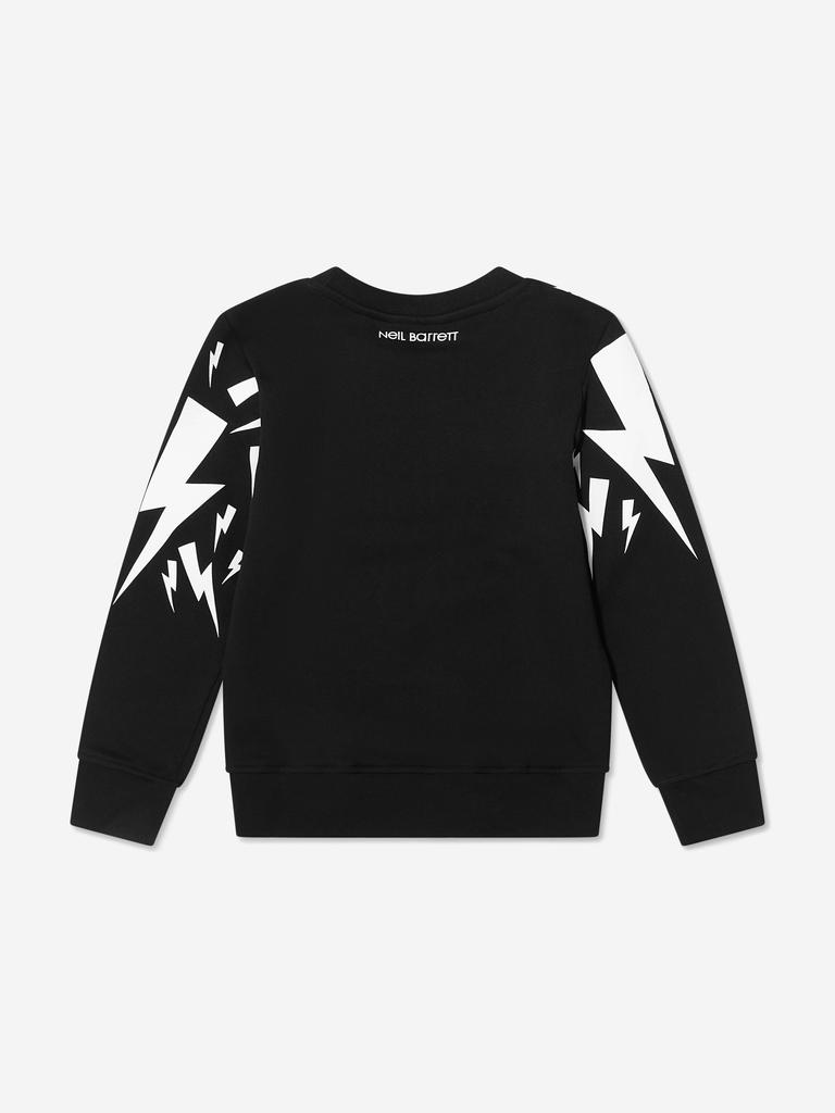 Neil Barrett Black Boys Lightning Bolt Print Sweatshirt商品第4张图片规格展示