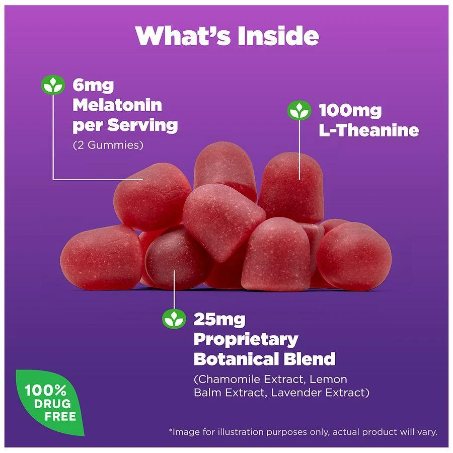 商品Natrol|Sleep+ Calm, Melatonin and L-Theanine, Gummies Strawberry,价格¥149,第3张图片详细描述