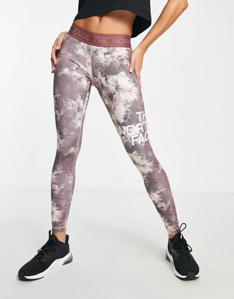 商品The North Face|The North Face Training Flex mid rise leggings in pink dye print,价格¥276,第4张图片详细描述