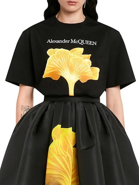 商品Alexander McQueen|Short-Sleeve Mushroom Graphic T-Shirt,价格¥2927,第3张图片详细描述