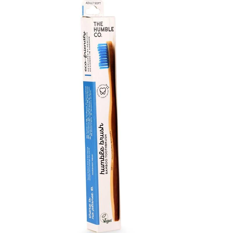 商品The Humble Co|Soft bamboo toothbrush in blue,价格¥46,第1张图片