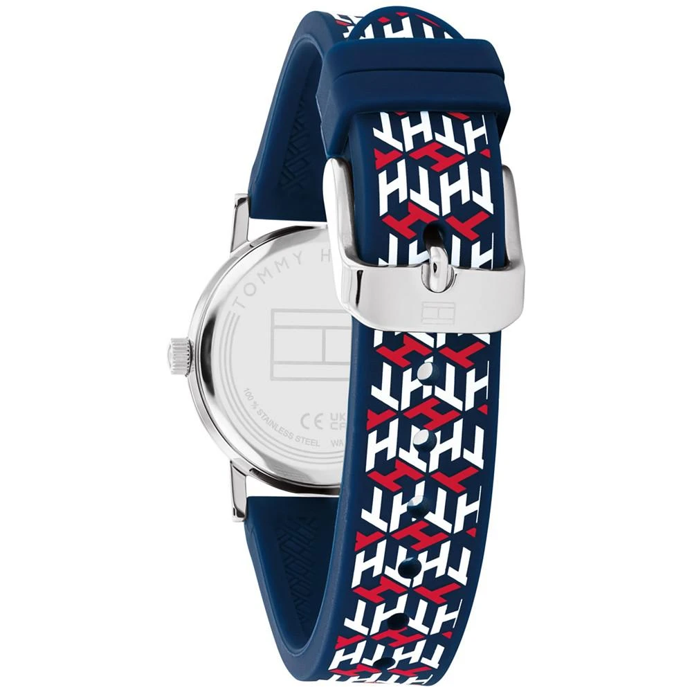 商品Tommy Hilfiger|Kids' Blue TH Pattern Silicone Strap Watch 32mm,价格¥714,第3张图片详细描述
