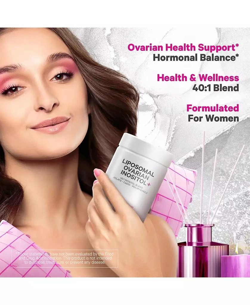 商品Codeage|Liposomal Ovarian Inositol + Supplement, Folate & CoQ10 Phytosome, Hormonal Balance - 120ct,价格¥299,第4张图片详细描述