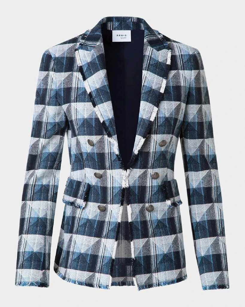 商品Akris|Rhombus Jacquard Denim Blazer with Double Breast Illusion,价格¥13354,第1张图片