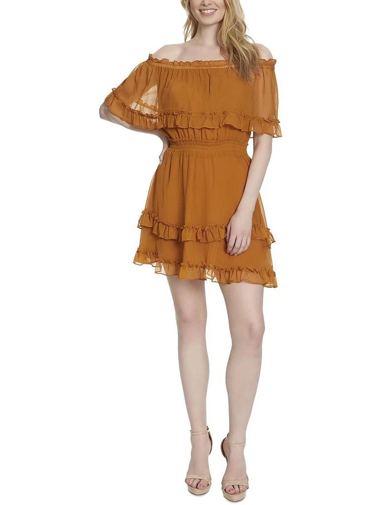 商品Jessica Simpson|Amaya Womens Off-The-Shoulder Short Mini Dress,价格¥151,第1张图片