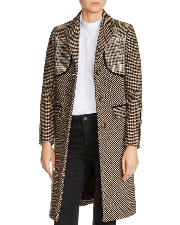 商品Maje|Galilee Mixed-Print Coat,价格¥2132,第1张图片