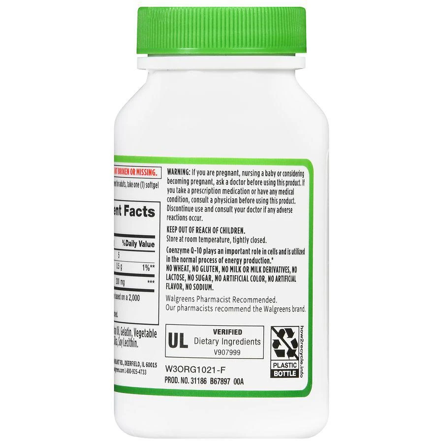 商品Walgreens|CoQ-10 200 mg Softgels,价格¥260,第4张图片详细描述