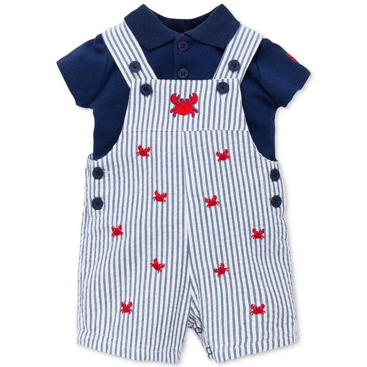 商品Little Me|2-Pc. Cotton Polo Shirt & Crabs Overall Set, Baby Boys (0-24 months),价格¥120,第2张图片详细描述