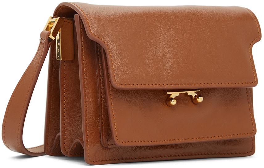 Brown Mini Trunk Shoulder Bag商品第2张图片规格展示