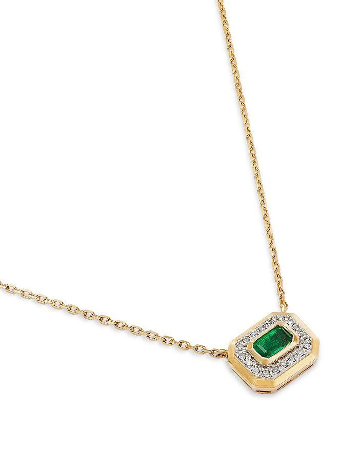 商品Bloomingdale's Fine Collection|Emerald & Diamond Pendant Necklace in 14K Yellow Gold, 18",价格¥19471,第3张图片详细描述