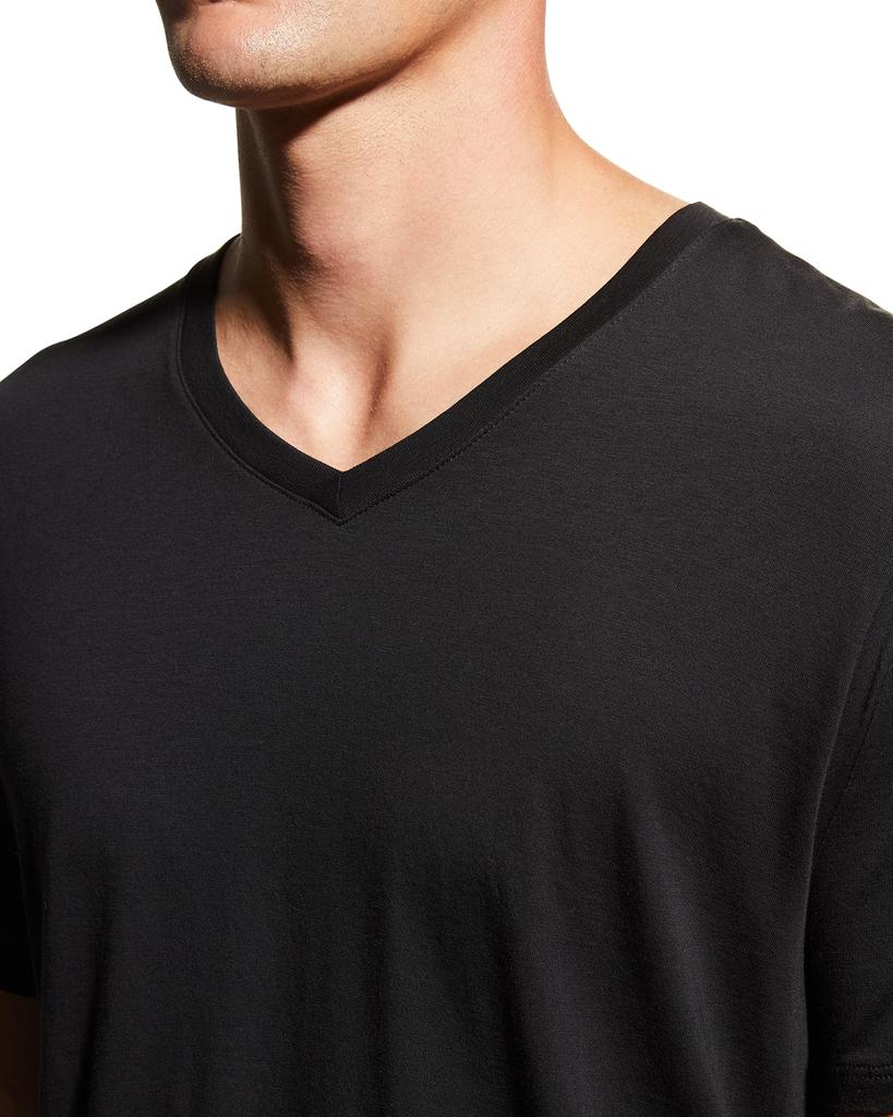 Short-Sleeve V-Neck Jersey T-Shirt, Gray商品第5张图片规格展示