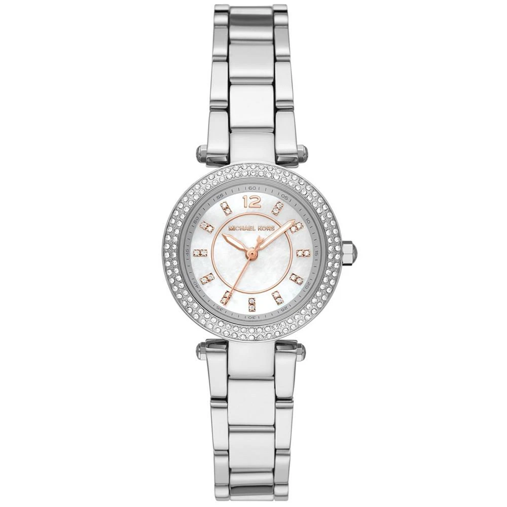 商品Michael Kors|Women's Parker Silver-Tone Stainless Steel Bracelet Watch 28mm,价格¥840,第1张图片