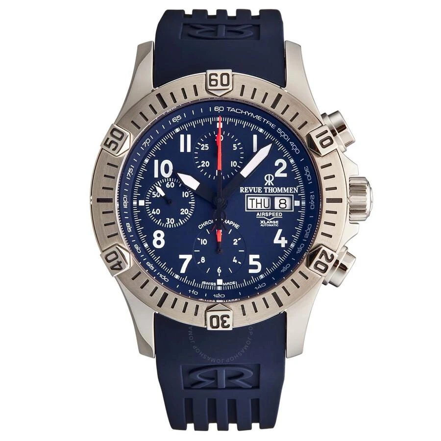 商品Revue Thommen|Air speed Chronograph Automatic Blue Dial Men's Watch 16071.6825,价格¥6916,第1张图片