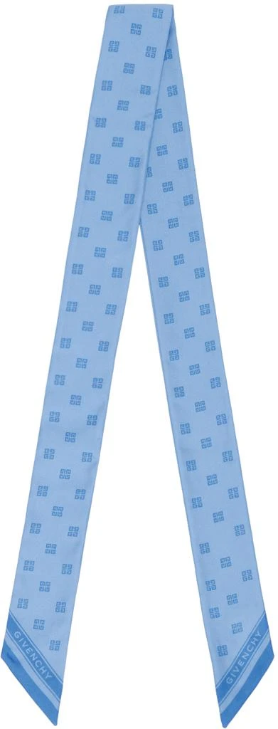 商品Givenchy|Blue 4G Plumetis Silk Twill Scarf,价格¥1305,第2张图片详细描述