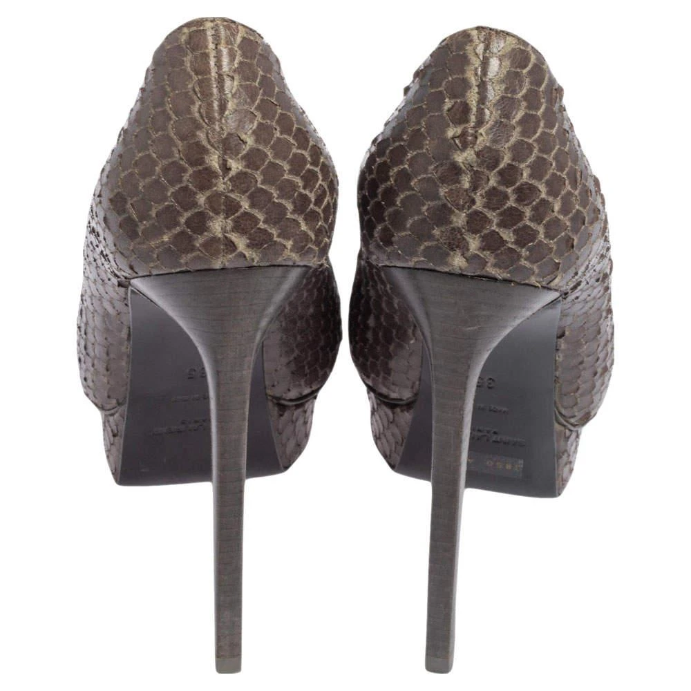 商品[二手商品] Yves Saint Laurent|Saint Laurent Grey Python Janis Pointed Toe Platform Pumps Size 35,价格¥1099,第5张图片详细描述