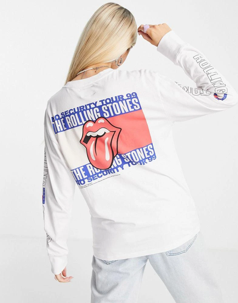 商品Tommy Hilfiger|Tommy Jeans x Music Edition Rolling Stones long sleeve t-shirt in white,价格¥275,第4张图片详细描述